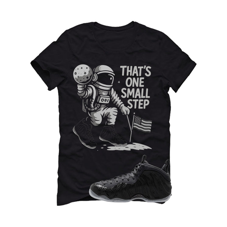 NIKE FOAMPOSITE ONE CARBON FIBER Matching T-Shirt, Sweatshirts & Hoodies Black T-Shirt (One Small Step)| illcurrency