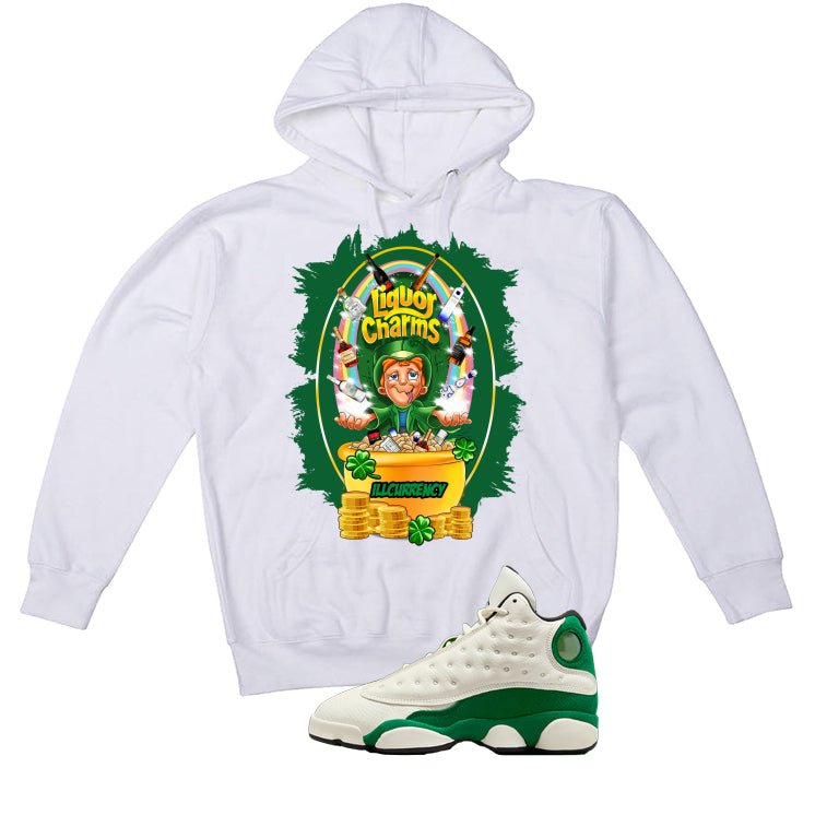 Air Jordan 13 GS Pine Green White T-Shirt (Liquor Charms)| illcurrency