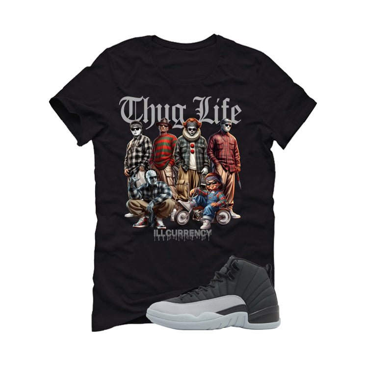 Air Jordan 12 Black/Wolf Grey Black T-Shirt (Thug Life Halloween)| illcurrency