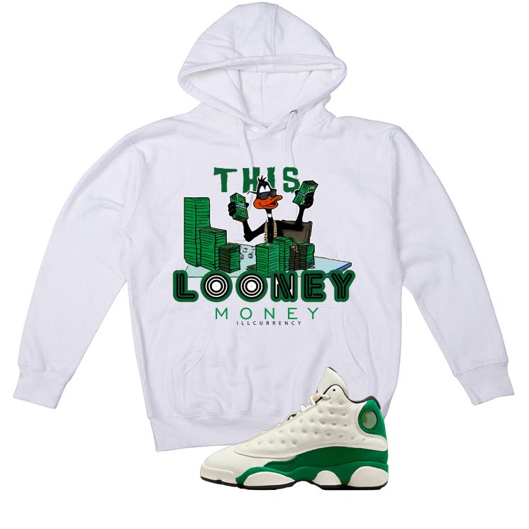 Air Jordan 13 GS Pine Green White T-Shirt (Looney Money)| illcurrency