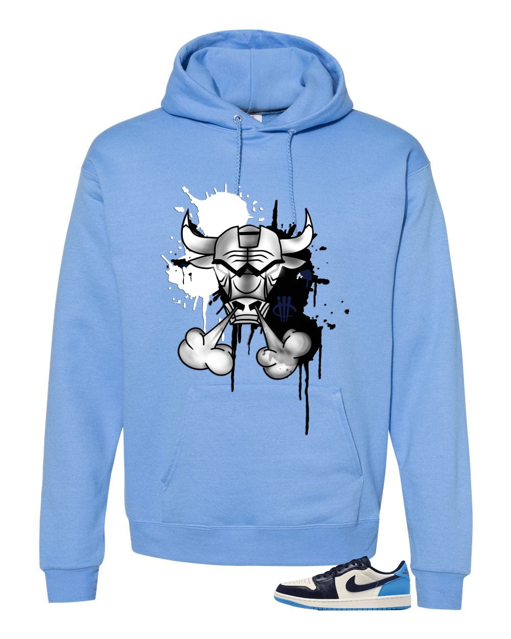 Nike Air Jordan 1 Low OG Obsidian Carolina Blue T-Shirt (Iron Bull)| illcurrency