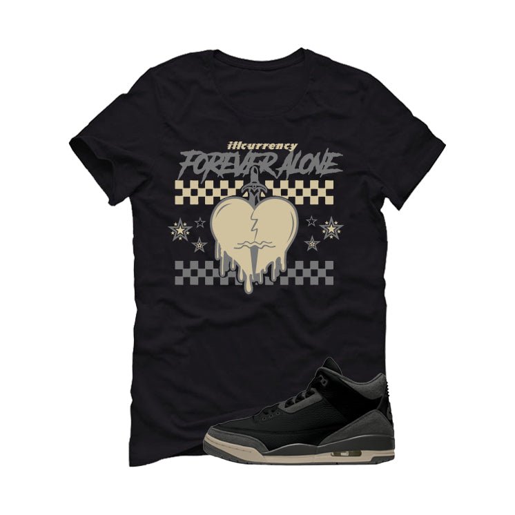 A Ma Maniere x Air Jordan 3 Black Black T-Shirt (Forever Alone)| illcurrency
