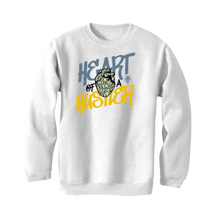 AIR JORDAN 13 “BLUE GREY” | illcurrency White T-Shirt (Heart Of A Hustler)