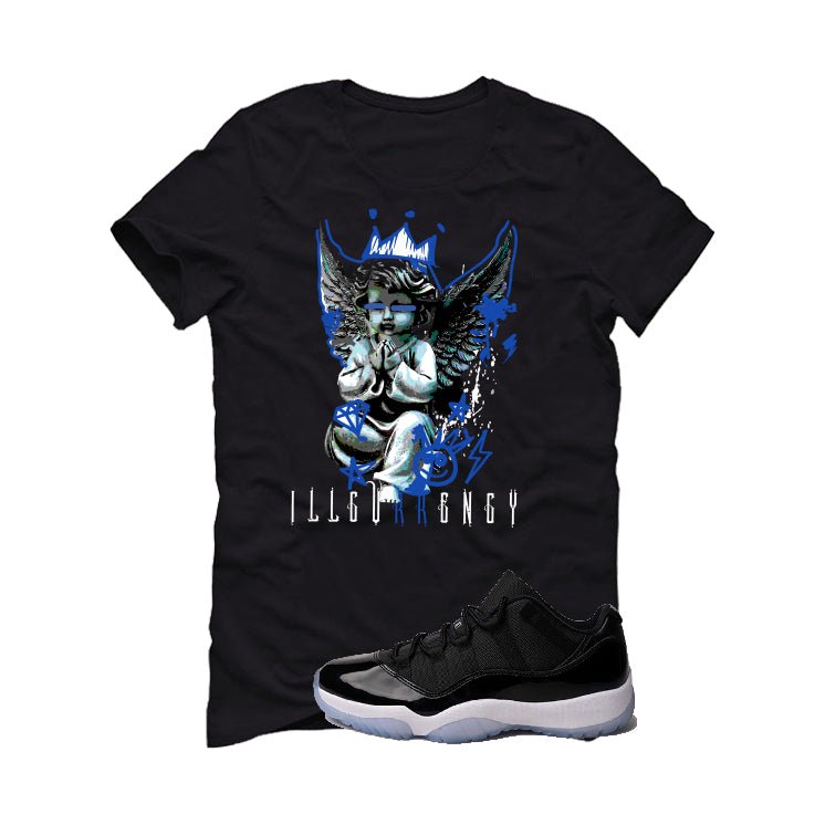 Air Jordan 11 Low “Space Jam” | illcurrency Black T-Shirt (Graffiti Angel)