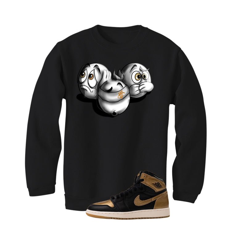 Air Jordan 1 High OG Metallic Gold Black T-Shirt (SEE NO EVIL)| illcurrency