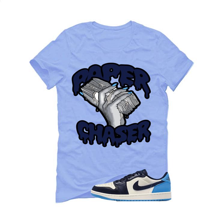 Nike Air Jordan 1 Low OG Obsidian Carolina Blue T-Shirt (Paper Chaser)| illcurrency
