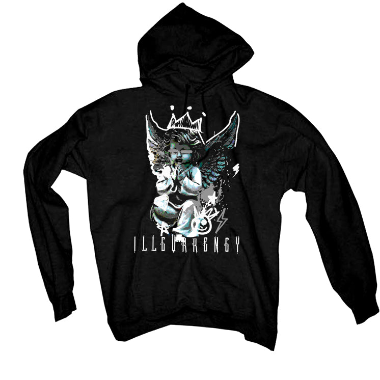 Air Jordan 4 Black Cat Matching T-Shirt, Sweatshirts & Hoodies Black T-Shirt (Graffiti Angel)| illcurrency