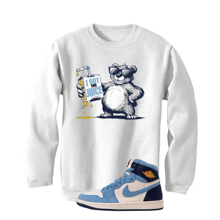 Air Jordan 1 High OG WMNS First in Flight White T-Shirt (I got the juice)| illcurrency