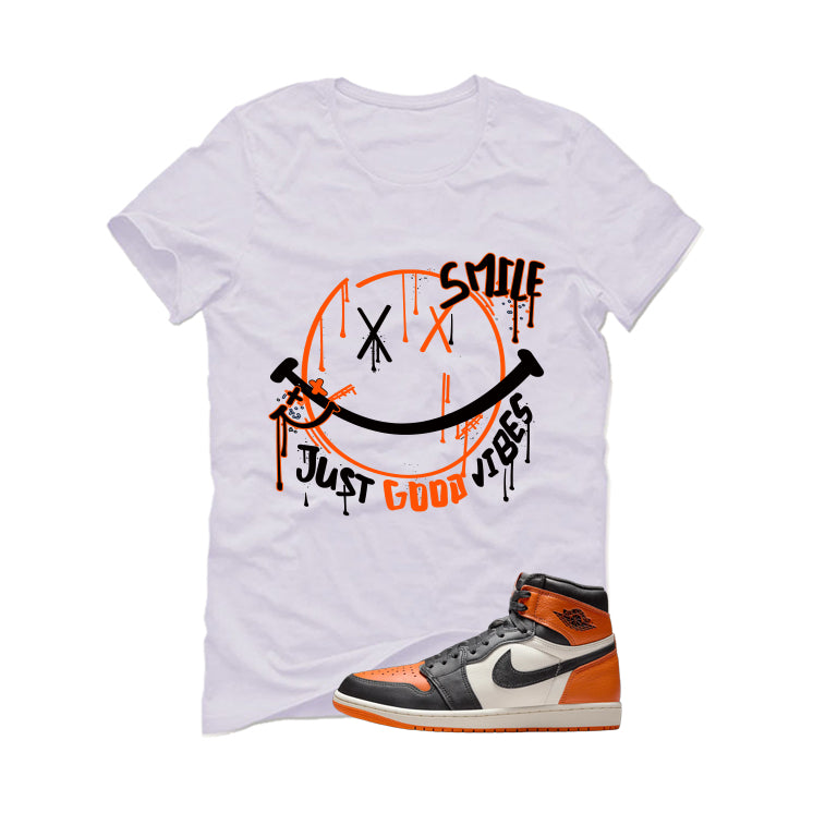 Air Jordan 1 High OG Shattered Backboard White T-Shirt (Smile)| illcurrency