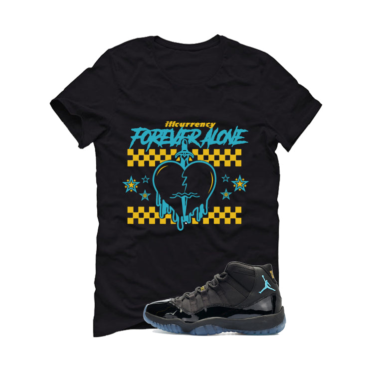 Air Jordan 11 Gamma Blue Matching T-Shirt, Sweatshirts & Hoodies Black T-Shirt (Forever Alone)| illcurrency