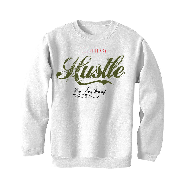 Travis Scott x Air Jordan 1 Low OG "Olive" WMNS | ILLCURRENCY White T-Shirt (Hustle By Any Means)