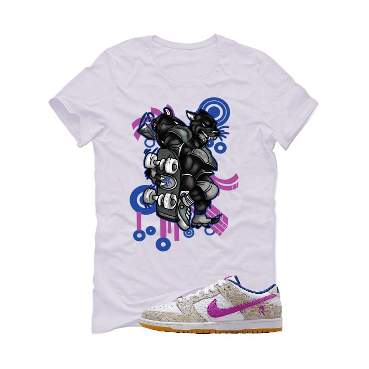Rayssa Leal's Nike SB Dunk | illcurrency White T-Shirt (SKATEBOARD CAT)