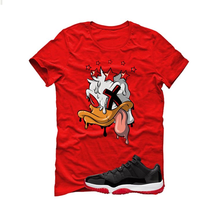 Air Jordan 11 Low Bred Red T-Shirt (Ducked)| illcurrency