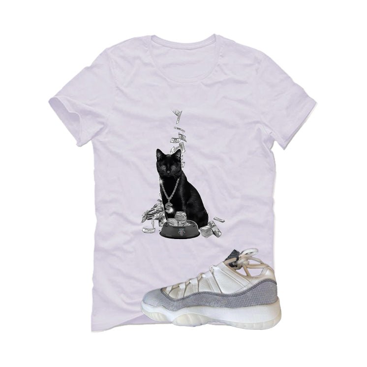 Air Jordan 11 Low Year Of The Snake White T-Shirt (Money Cat)| illcurrency