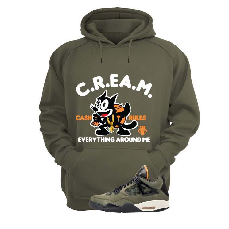 Undefeated x Air Jordan 4 Military Green T-Shirt (Cash Rules)| illcurrency