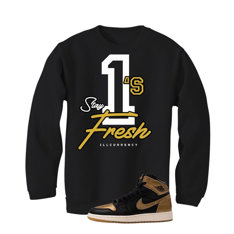 Air Jordan 1 High OG Metallic Gold Black T-Shirt (Stay Fresh)| illcurrency