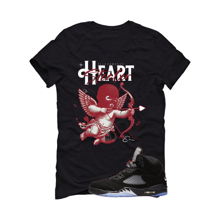 Air Jordan 5 Black Metallic Reimagined Black T-Shirt (Heart Stealer)| illcurrency
