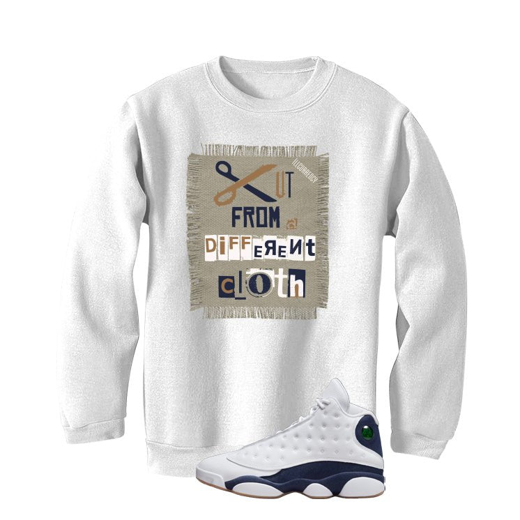 Air Jordan 13 Midnight Navy White T-Shirt (Cut from a different cloth)| illcurrency