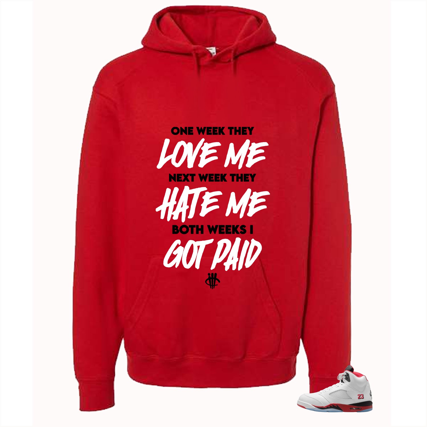 Air Jordan 5 Fire Red Black Tongue Red T-Shirt (Paid)| illcurrency