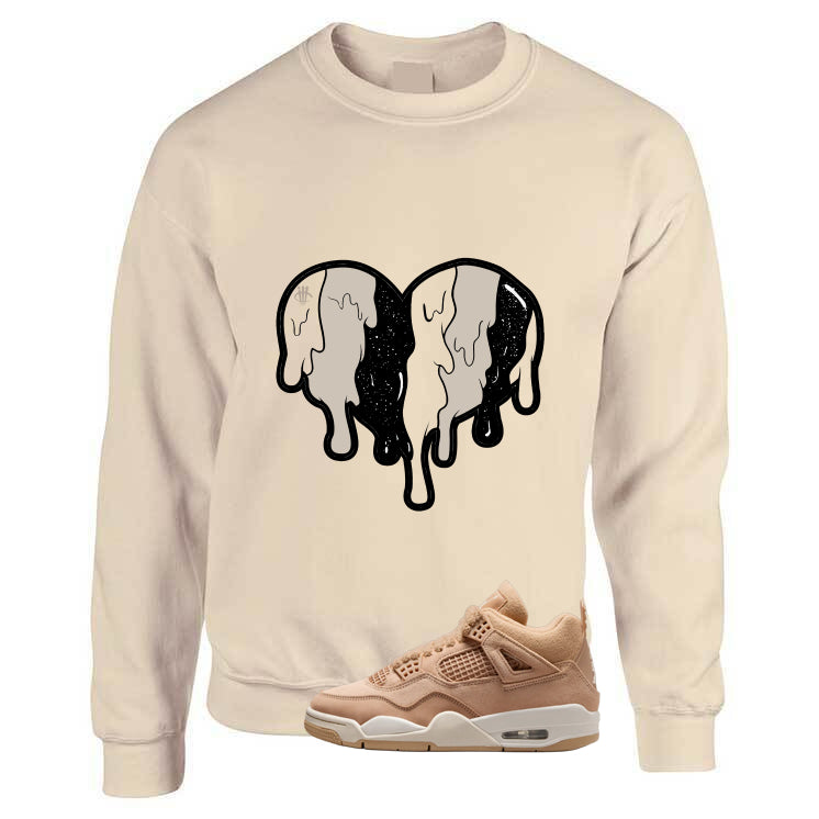 Air Jordan 4 WMNS Cozy Girl Matching T-Shirt, Sweatshirts & Hoodies Tan T-Shirt (Heart)| illcurrency