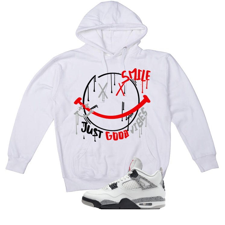 Air Jordan 4 White Cement White T-Shirt (Smile)| illcurrency