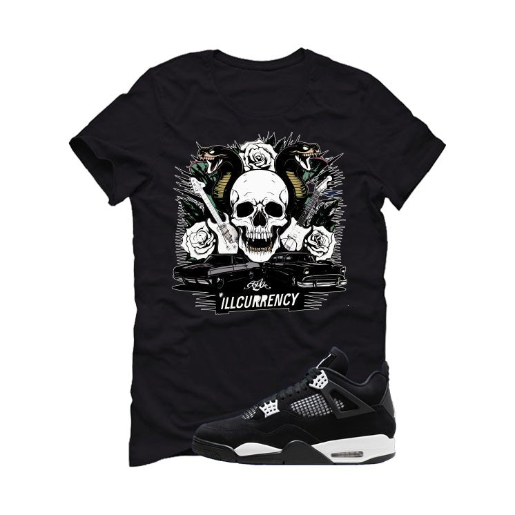 Air Jordan 4 White Thunder Black T-Shirt (Vintage Illcurrency)| illcurrency