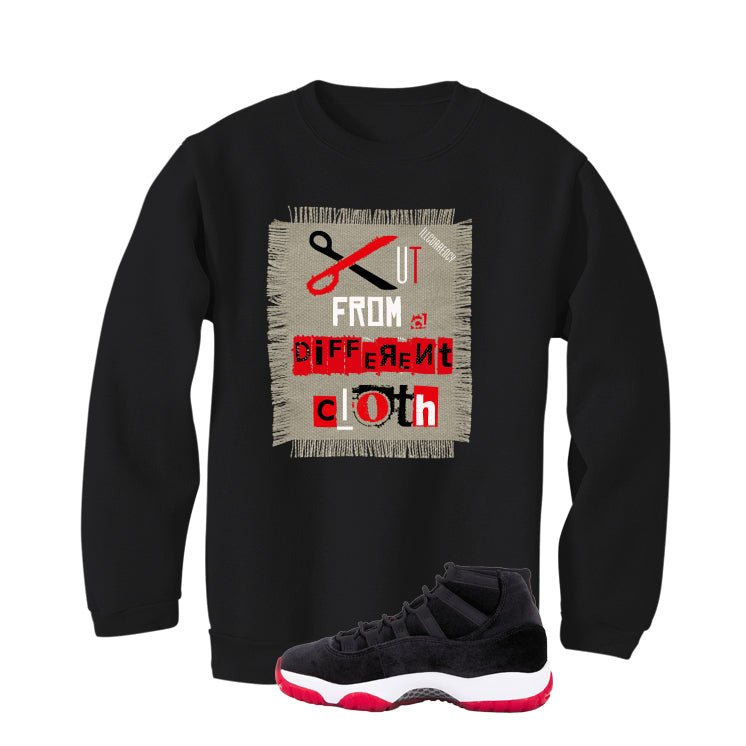 Air Jordan 11 Bred Velvet Black T-Shirt (Cut from a different cloth)| illcurrency