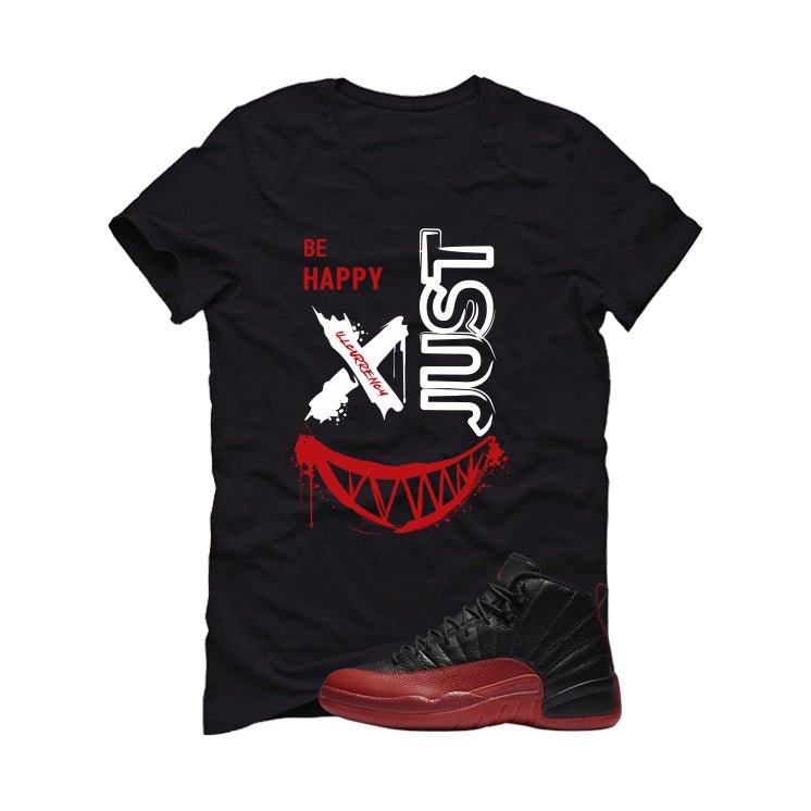 Air Jordan 12 Flu Game 2025 Black T-Shirt (Be Happy)| illcurrency