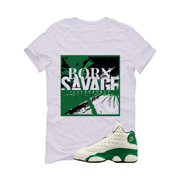 Air Jordan 13 GS Pine Green White T-Shirt (SAVAGE)| illcurrency