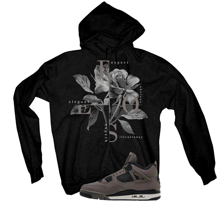Air Jordan 4 Cave Stone Black T-Shirt (Roses)| illcurrency