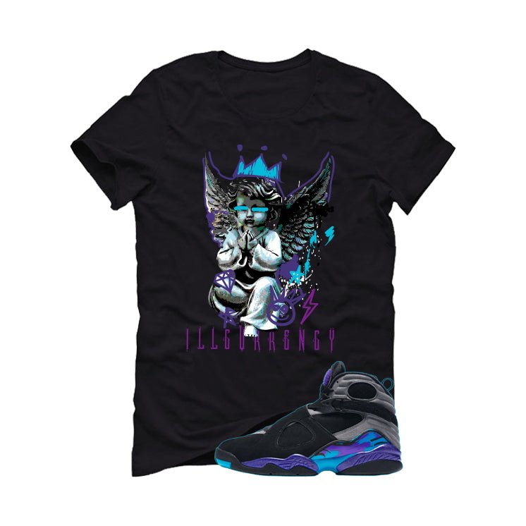 Air Jordan 8 OG Aqua Black T-Shirt (Graffiti Angel)| illcurrency