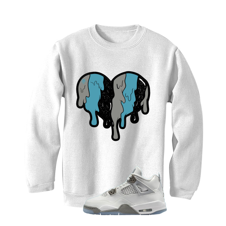 Air Jordan 4 GS Blue Chill Matching T-Shirt, Sweatshirts & Hoodies White T-Shirt (Heart)| illcurrency