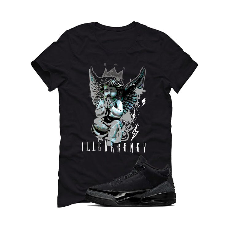 Air Jordan 3 Black Cat Black T-Shirt (Graffiti Angel)| illcurrency