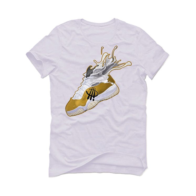 Air Jordan 11 Gratitude White T-Shirt (SPLASH BLACK AND WHITE GOLD)