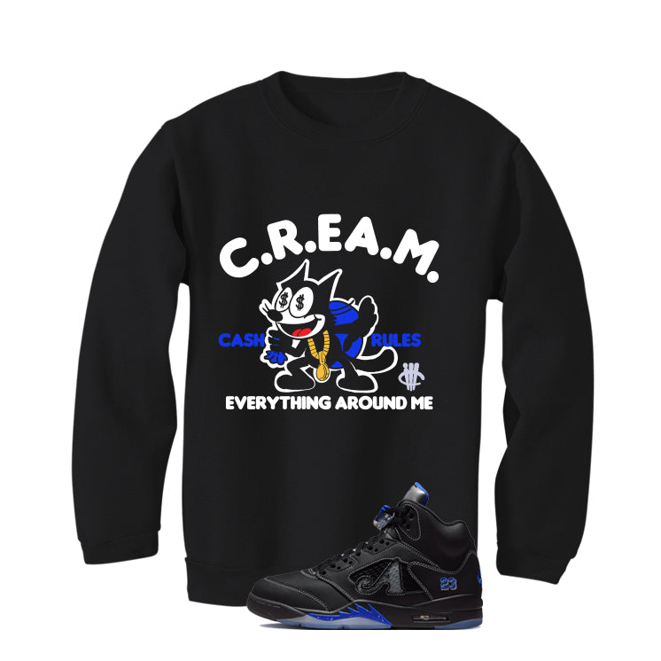 Awake NY x Air Jordan 5 Racer Blue Black T-Shirt (Cream)| illcurrency