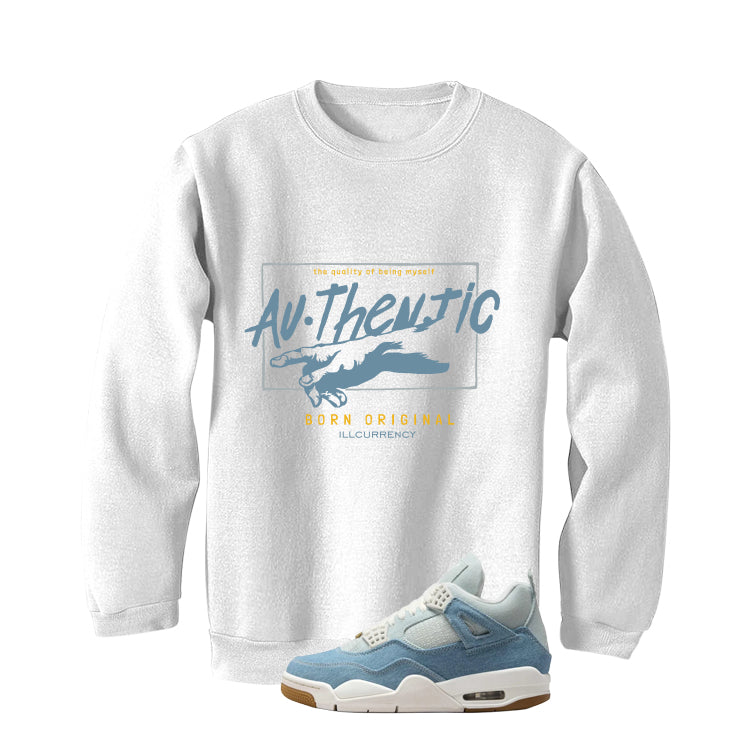 Air Jordan 4 Denim Worn Blue White T-Shirt (Authentic)| illcurrency