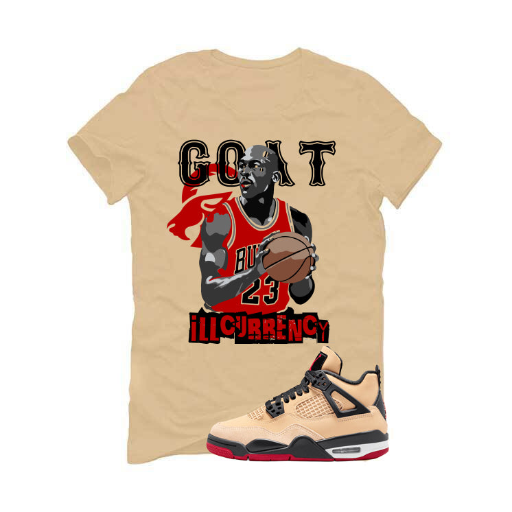 Air Jordan 4 Pizza (GS) Tan T-Shirt (MJ GOAT)| illcurrency