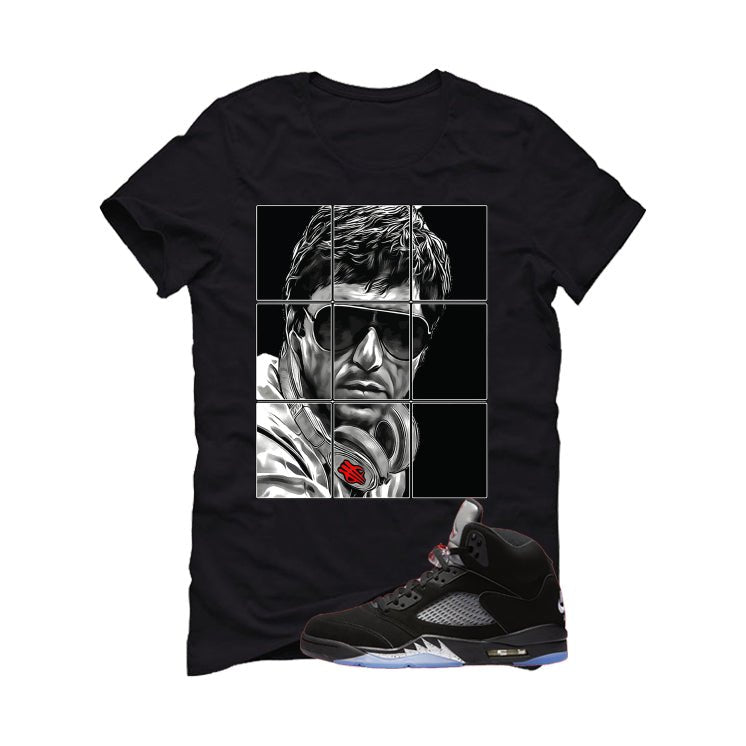 Air Jordan 5 Black Metallic Reimagined Black T-Shirt (Pacino)| illcurrency
