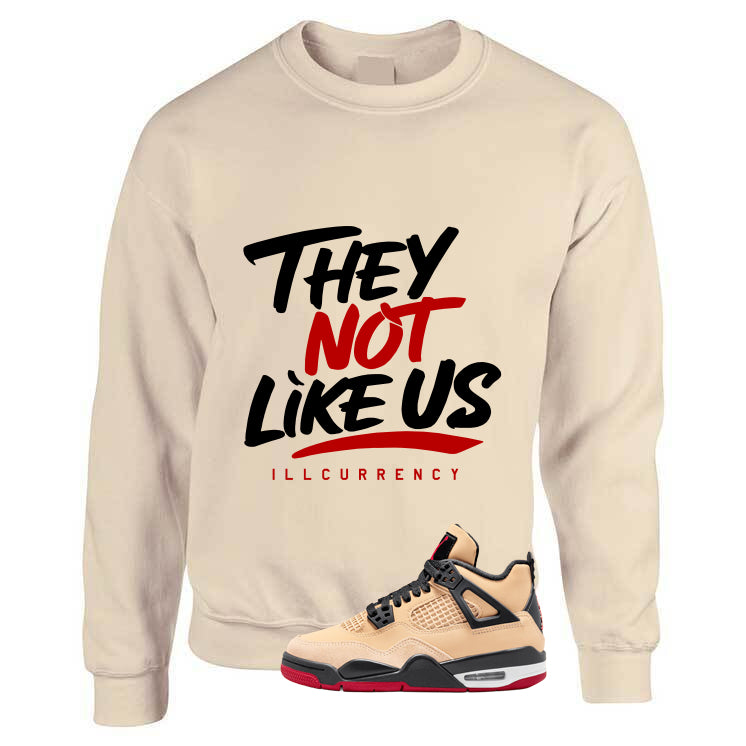 Air Jordan 4 Pizza (GS) Tan T-Shirt (They not like us)| illcurrency