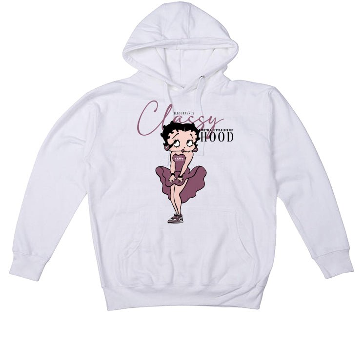 Air Jordan 1 High OG Mauve | ILLCURRENCY White T-Shirt (Classy Betty)