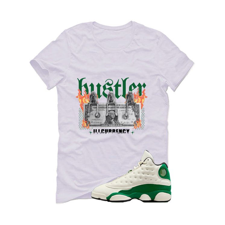 Air Jordan 13 GS Pine Green White T-Shirt (See No Evil Hustler)| illcurrency