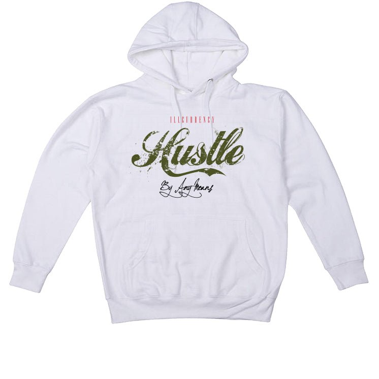 Travis Scott x Air Jordan 1 Low OG "Olive" WMNS | ILLCURRENCY White T-Shirt (Hustle By Any Means)