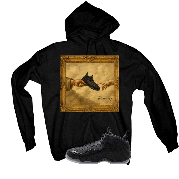 NIKE FOAMPOSITE ONE CARBON FIBER Matching T-Shirt, Sweatshirts & Hoodies Black T-Shirt (Foam Chapel)| illcurrency