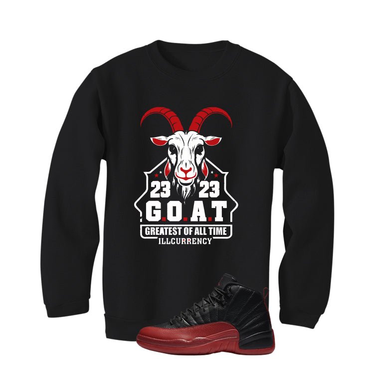 Air Jordan 12 Flu Game 2025 Black T-Shirt (GOAT 23)| illcurrency