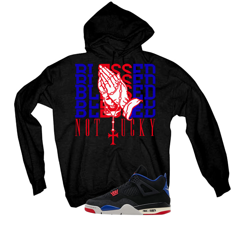 Air Jordan 4 Rare Air Black T-Shirt (Blessed not lucky)| illcurrency