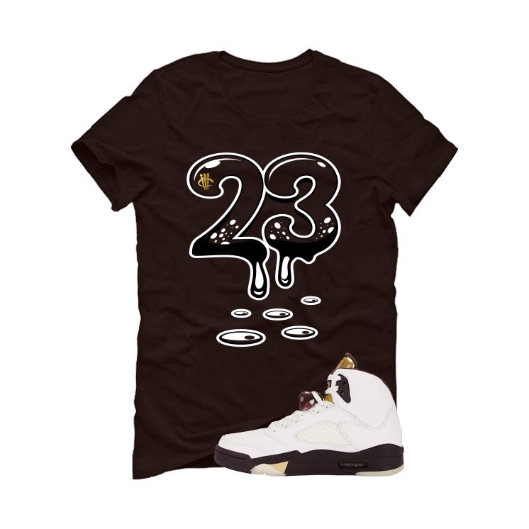Air Jordan 5 Earth/Metallic Gold Brown T-Shirt (23)| illcurrency