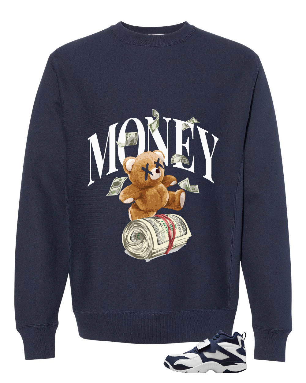 Nike Air Diamond Turf Cowboys Matching T-Shirt, Sweatshirts & Hoodies Navy Blue T-Shirt (Money Bear)| illcurrency