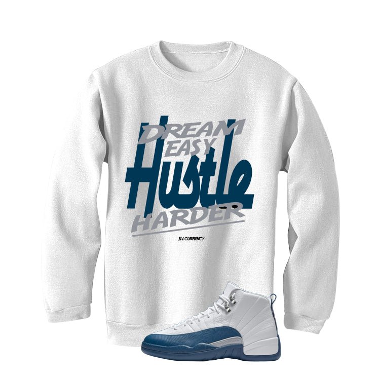 Air Jordan 12 French Blue White T-Shirt (Hustle Harder)| illcurrency