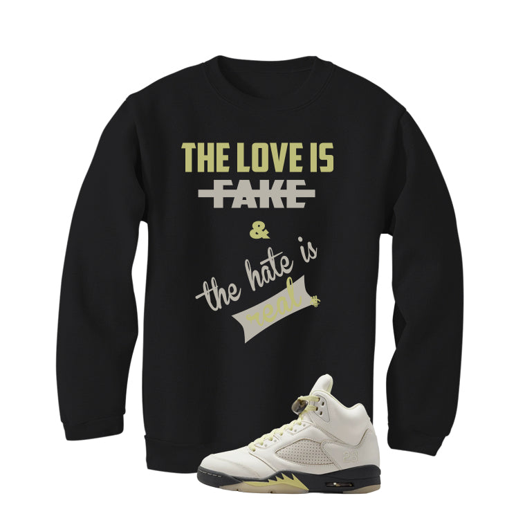 Air Jordan 5 WMNS Luminous Green Black T-Shirt (Love Is Fake)| illcurrency