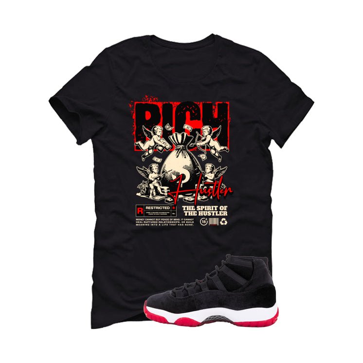 Air Jordan 11 Bred Velvet Black T-Shirt (Rich Hustler)| illcurrency